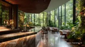 Luxury gourmet dining counter at Della Ranthambore Reserve Rajasthan by Della Townships