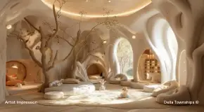 Kids crèche facility at luxury retail district in Ranthambore by Della Townships