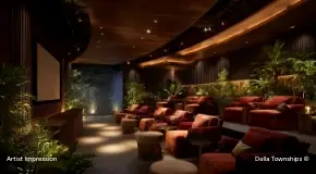 Private preview theatre at Della Design District Ranthambore by Della Townships