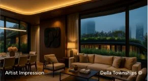 Branded Residences Balcony View | Della Townships