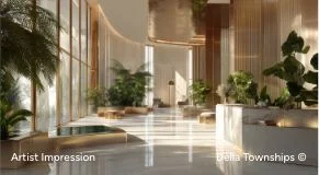 Lobby of Della Mayrlife Medical Wellness center in Ranthambore by Della Townships