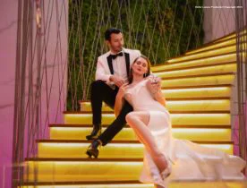 Cuple seated at Della Silicon Valley Wedding Destination