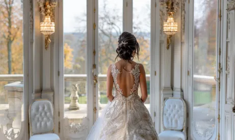 Destination wedding venue's inner hall with elegant décor