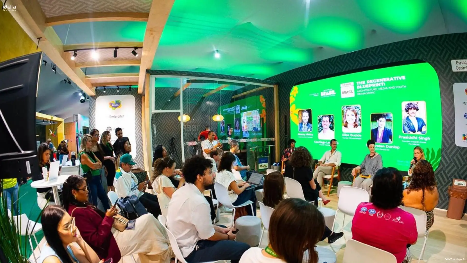 Discussion inside Andhra Pradesh pavilion regarding Tirupati development project