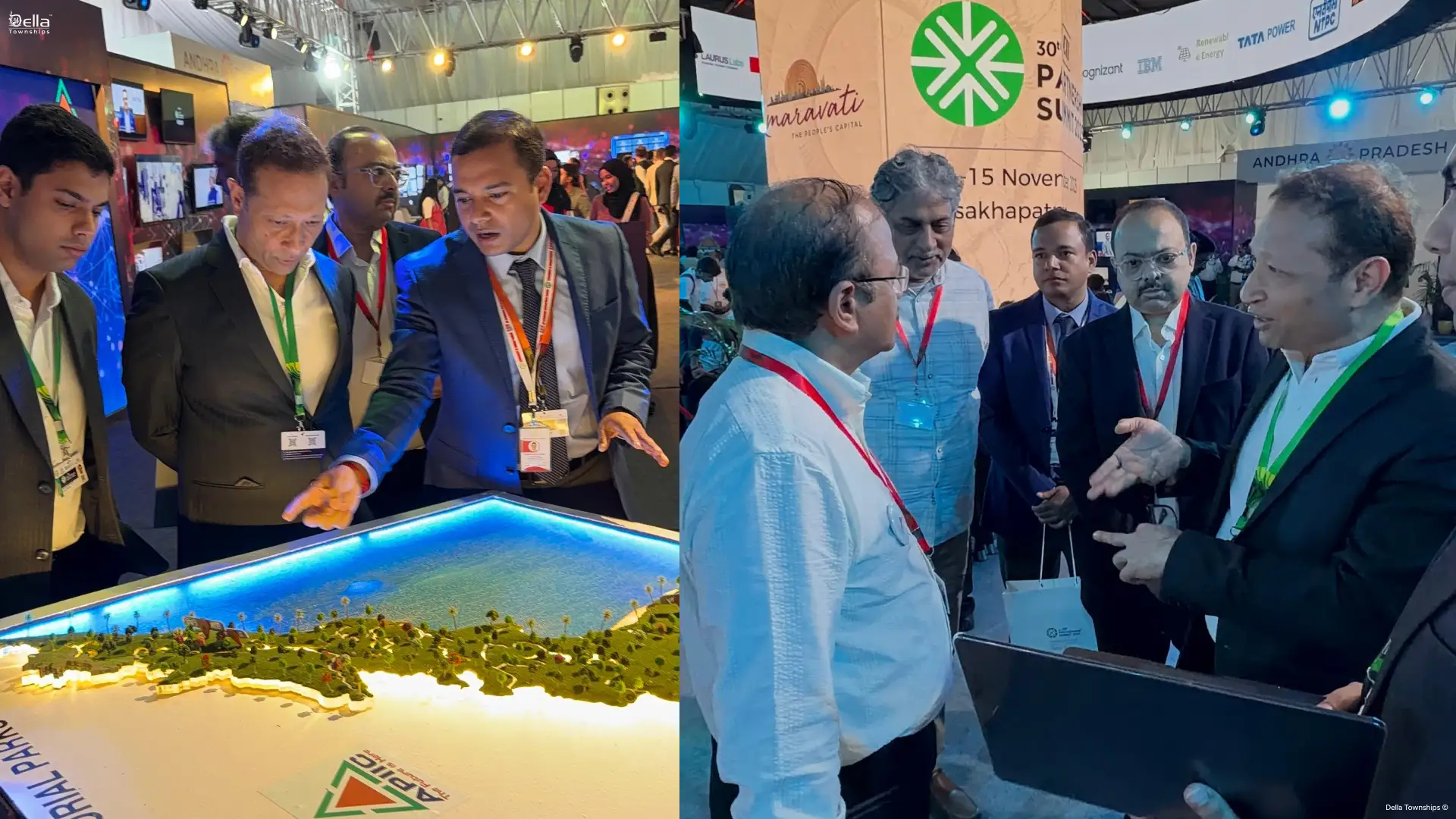 Government delegation reviewing Vasudhaiva Kutumbakam Tirupati masterplan model