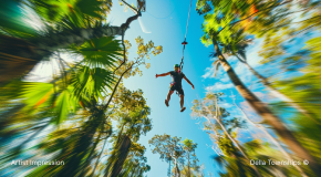 Vertical drop adventure activity at Della Townships Nagpur Bor Reserve