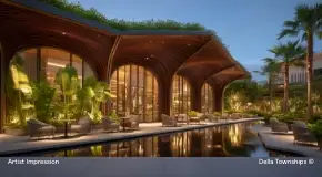 Retail promenade at Della Townships Nagpur Bor Reserve Design District