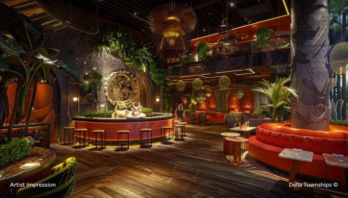 Luxury dining interior at Della Townships Nagpur Bor Reserve Signature Restaurants and Lounges