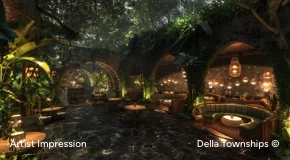 Gourmet Dining seating area view of Della BOR Reserve Township, Nagpur
