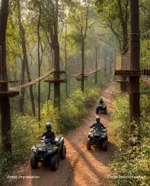 Extreme adventure activities at Bor Reserve wellness township Nagpur by Della Townships