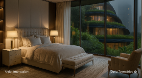 Master suite at Della Townships Nagpur Bor Reserve branded residences