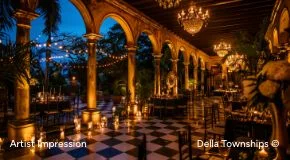 Evening courtyard wedding celebration at Della Townships Nagpur Bor Reserve