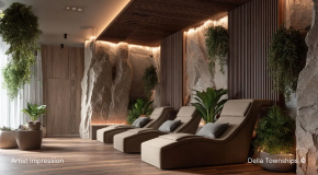 Relaxation lounge at Della Townships Nagpur Bor Reserve Medical Wellness facility