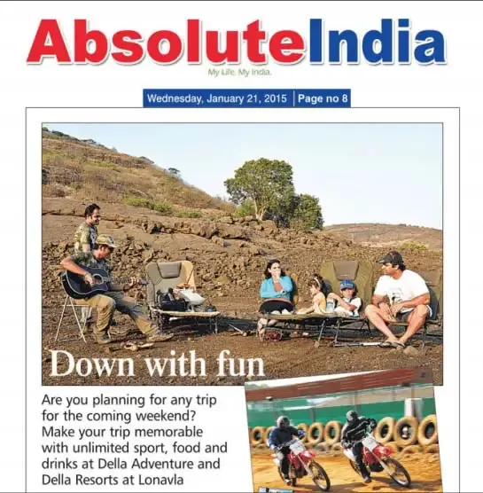 Jimmy Mistry press feature in Absolute India, January 2015