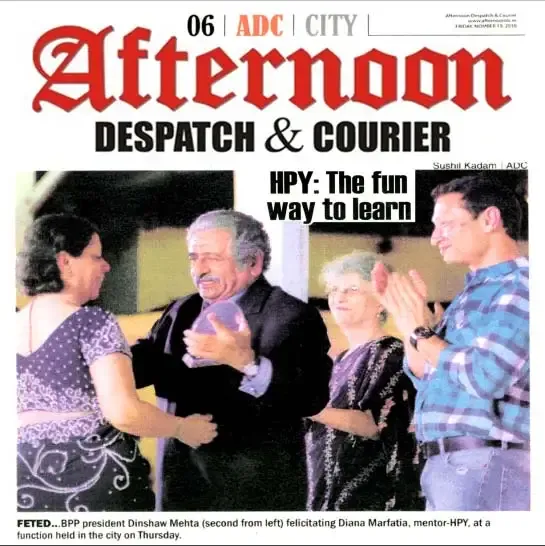 Jimmy Mistry press feature in Afternoon Despatch & Courier, November 2010