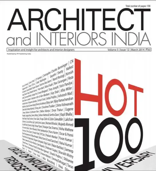 Jimmy Mistry press feature in Architect and Interiors India, May 2014
