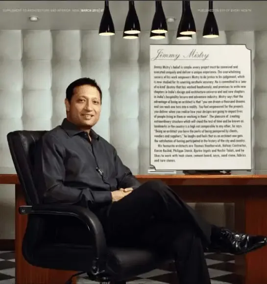Jimmy Mistry press feature in Architecture & Interiors India, March 2015