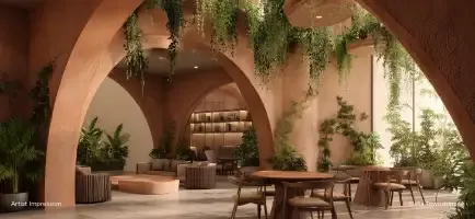 Luxury business lounge and meeting space at Della