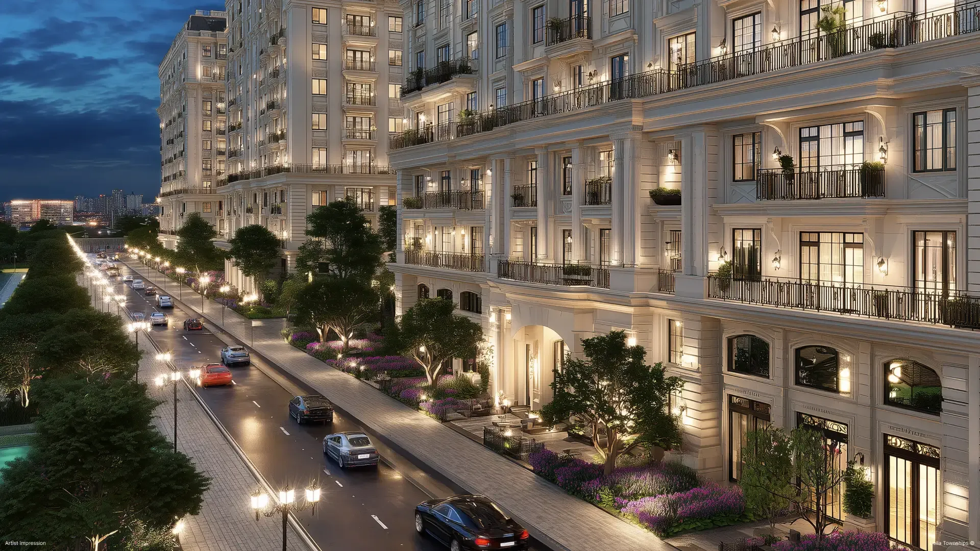 Main Road View of branded residences at Monte Carlo International Racing Circuit by Della Townships in Ahmedabad