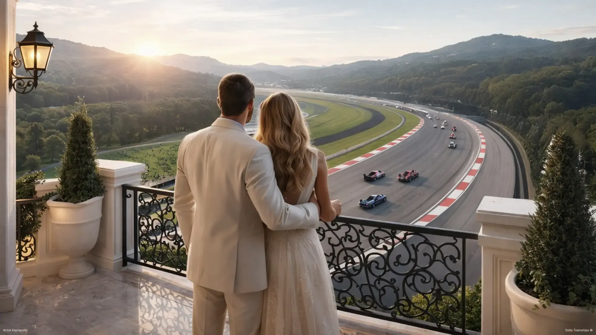 Race Track View of branded residences at Monte Carlo International Racing Circuit by Della Townships in Ahmedabad