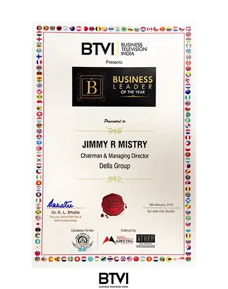 BTVI Business Leader of the Year Award 2019 associated with Della Townships