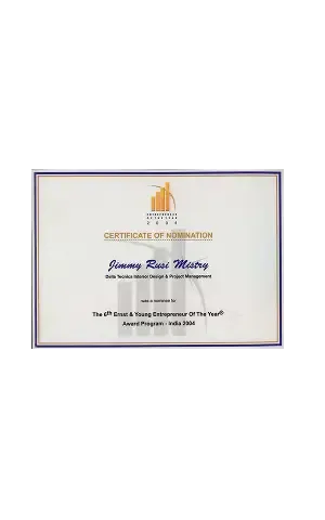 Ernst and Young Entrepreneur of the Year nomination 2004 associated with Della Townships