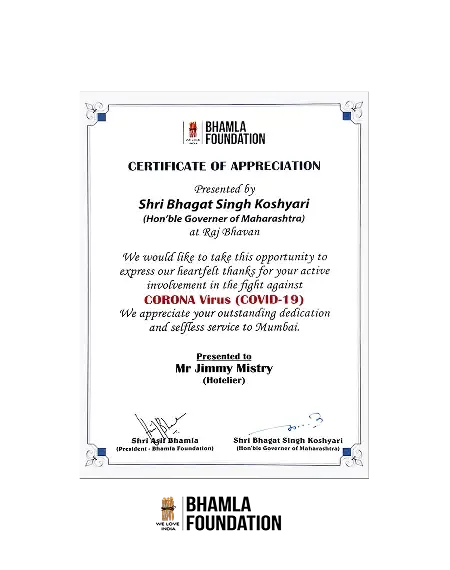 Governor’s Commendation Award 2020 received by Della Townships for COVID-19 relief