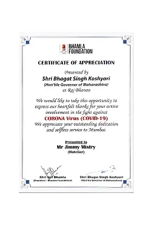 Governor’s Commendation Award 2020 received by Della Townships for COVID-19 relief