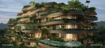 Five star resort villas with contemporary architecture at a Della integrated townships