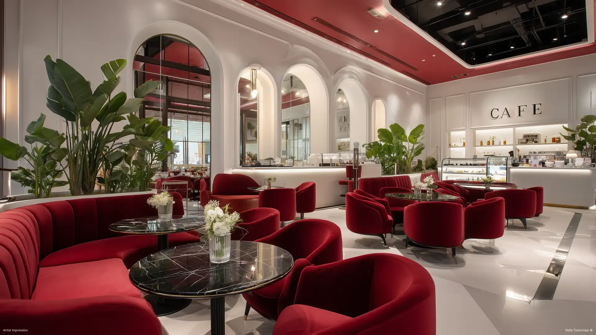 Contemporary bistros and all day dining spaces in the Della Townships design district