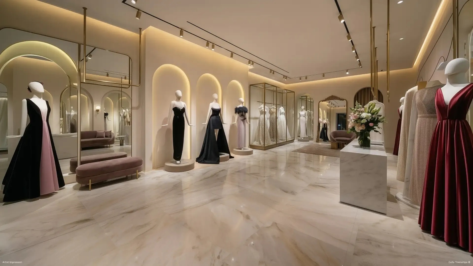 Couture bespoke and atelier fashion houses within the Della Townships design district