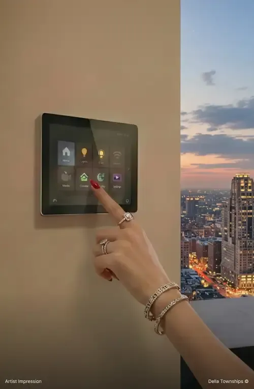 Smart living and home technology systems at Della Design District by Della Townships