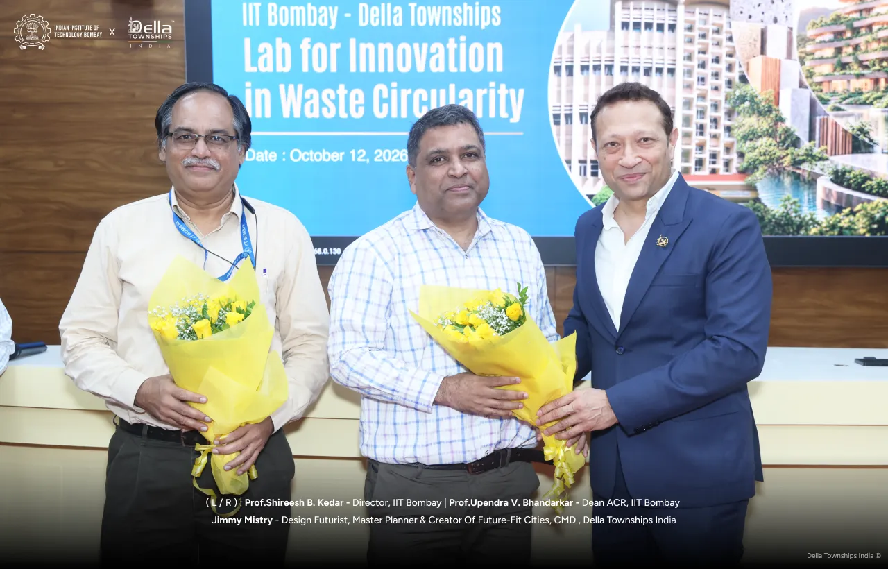 Della Townships and IIT Bombay leadership at the Waste Circularity Laboratory event
