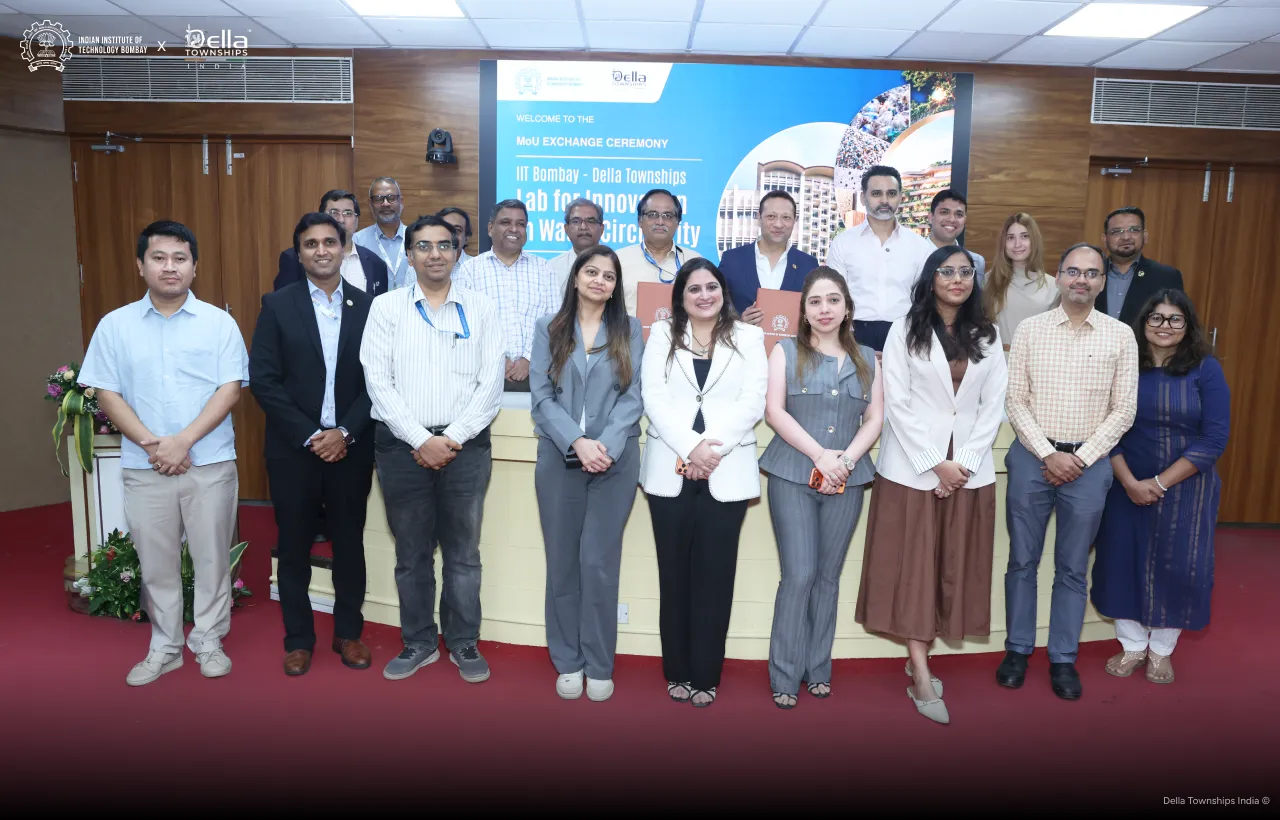 Della Townships and IIT Bombay representatives at the memorandum of understanding exchange ceremony