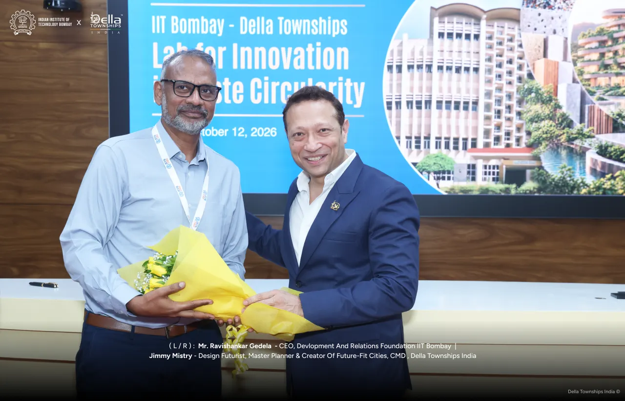 Della Townships and IIT Bombay representatives at the waste circularity research collaboration event