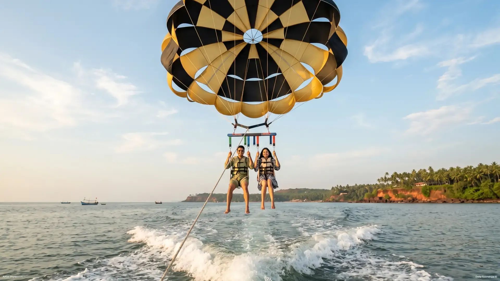 Parasailing experience in Dapoli by Della Townships