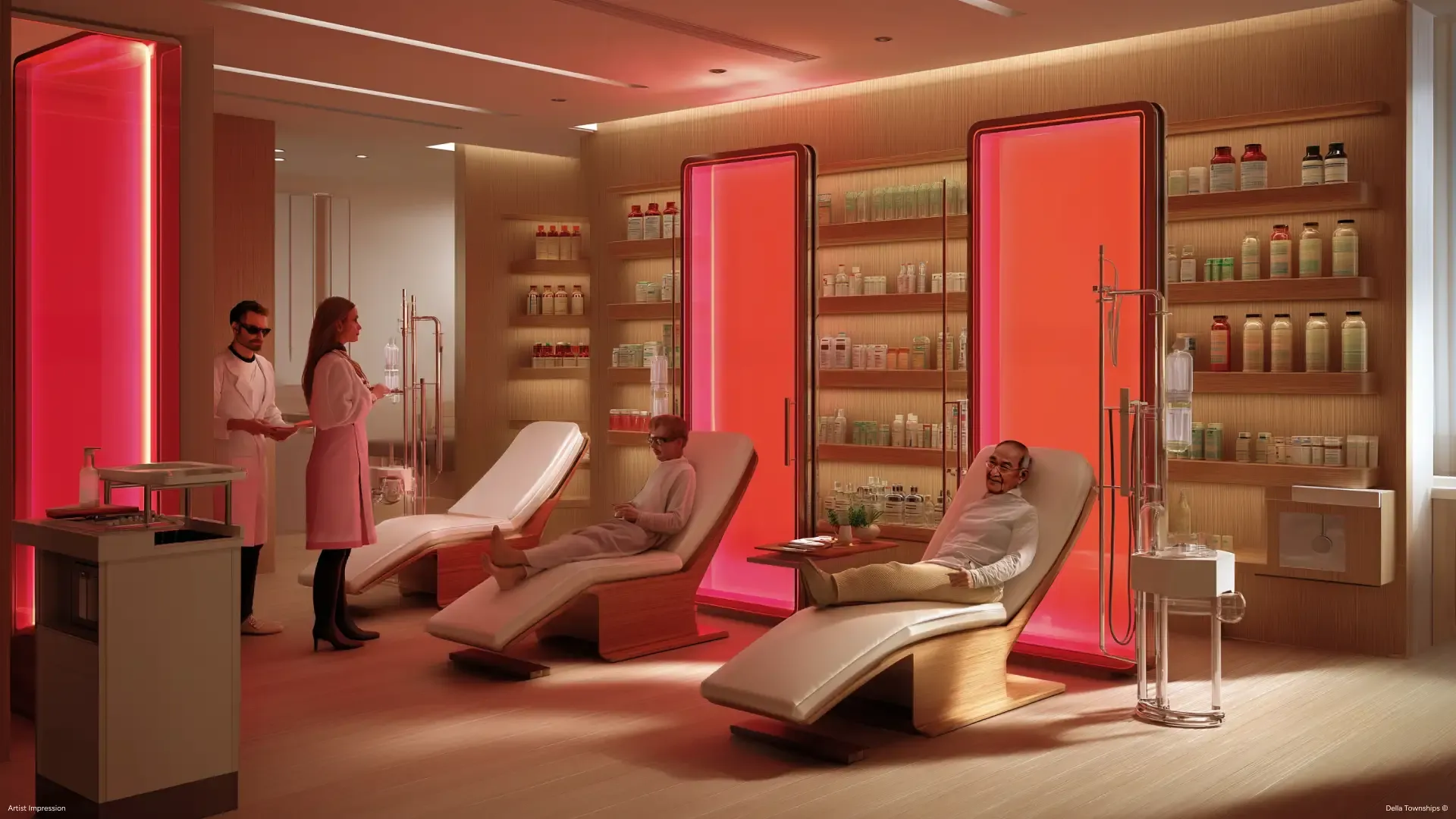 Longevity pods and healthy aging suites at Della MayrLife Medical Wellness Township