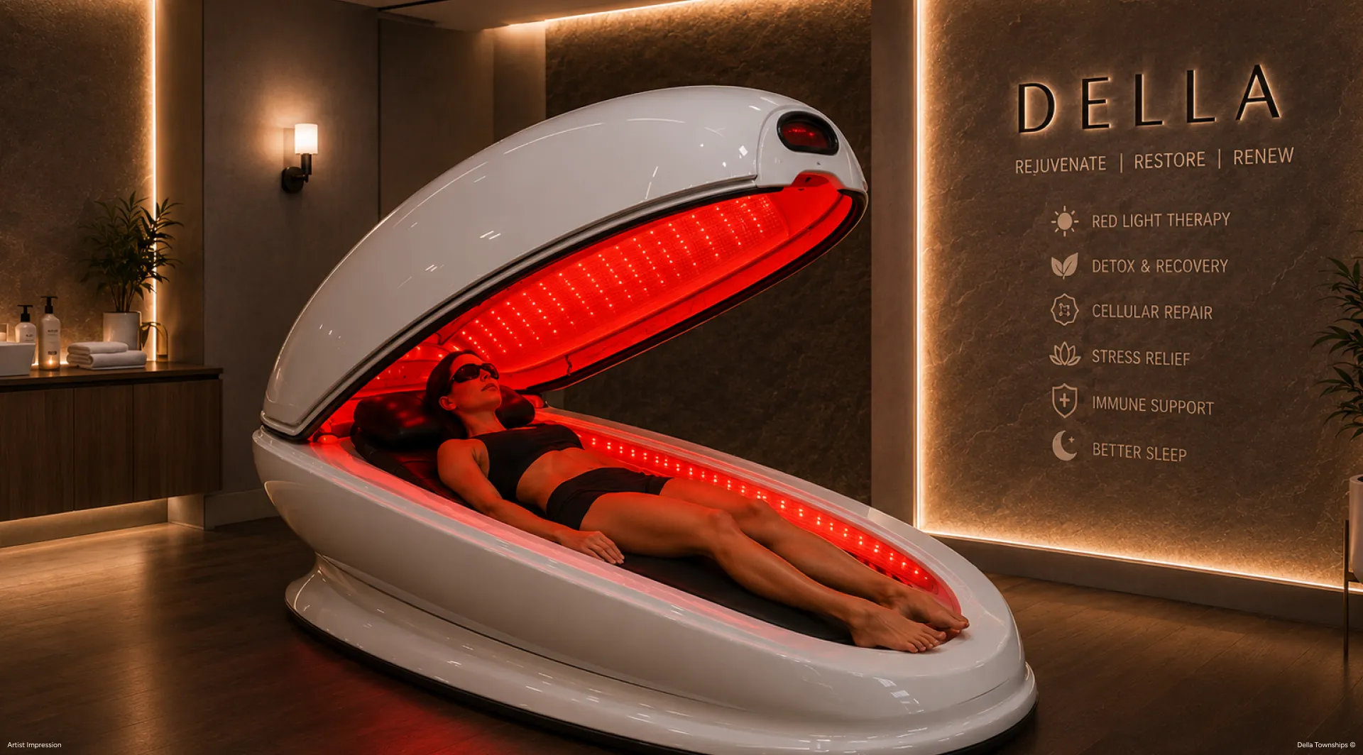 Mayr Life infrared therapy at Della Townships supporting relaxation, recovery and holistic wellness