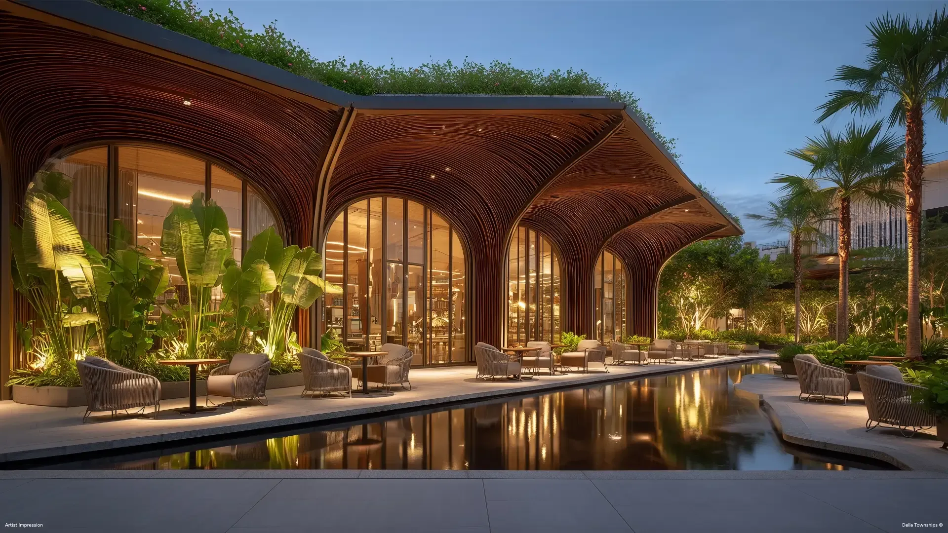 Retail promenade at Della Townships Nagpur Della Bor Wildlife Reserve & Racecourse Design District
