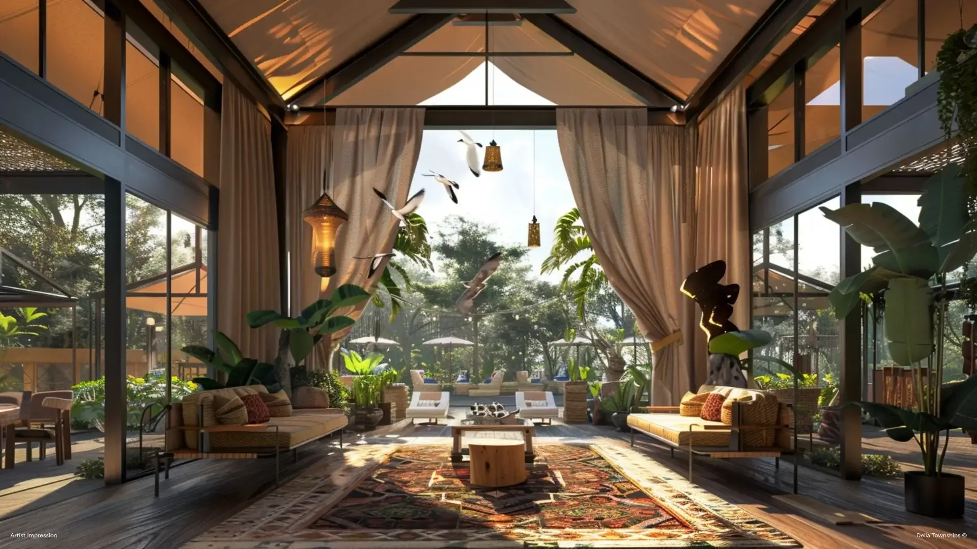 Luxury veranda suite inside Della Townships Nagpur Della Bor Wildlife Reserve & Racecourse 5 star glamping resort