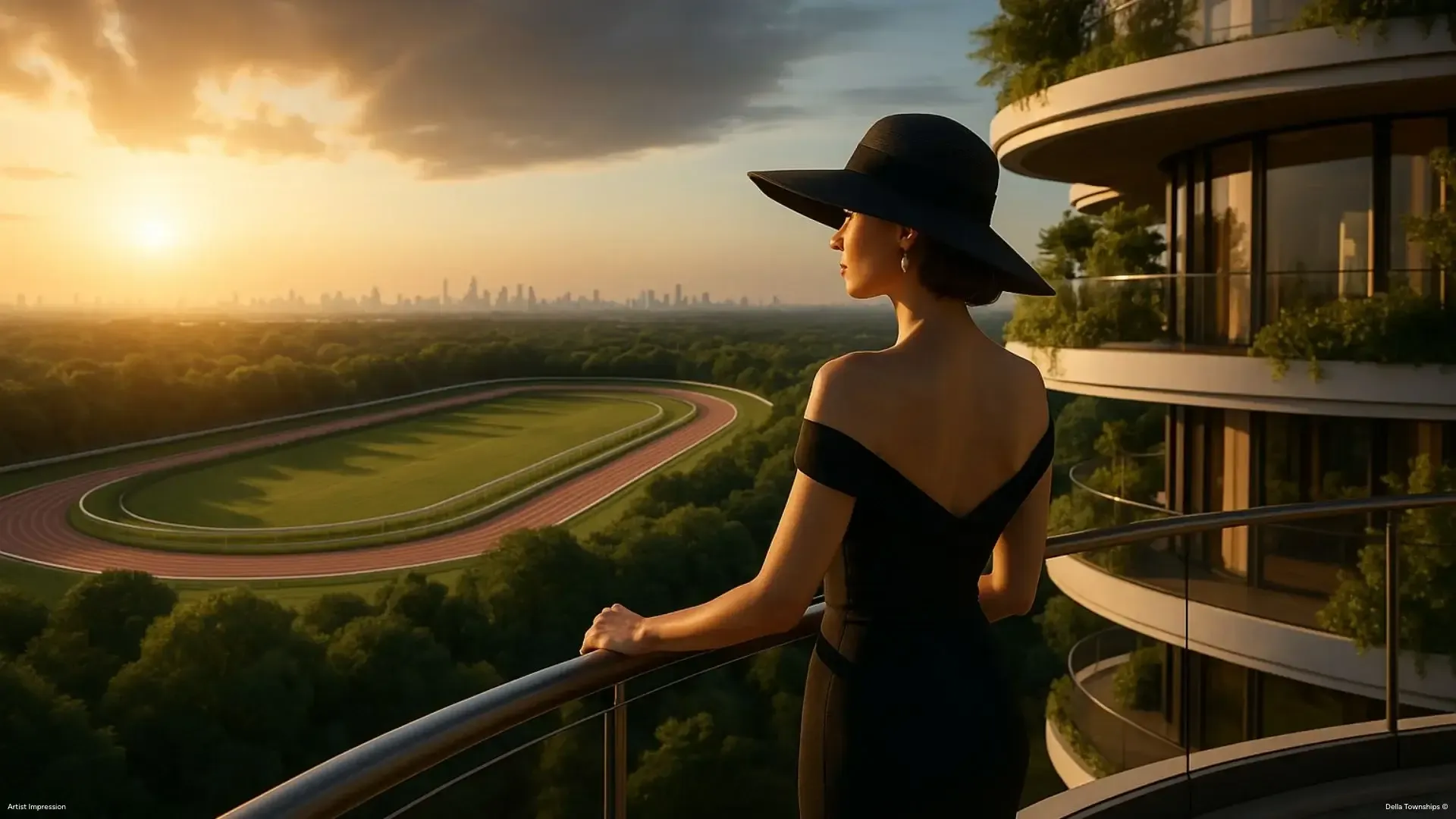 Racecourse-facing view from Della Branded Residences at Della Townships Pune