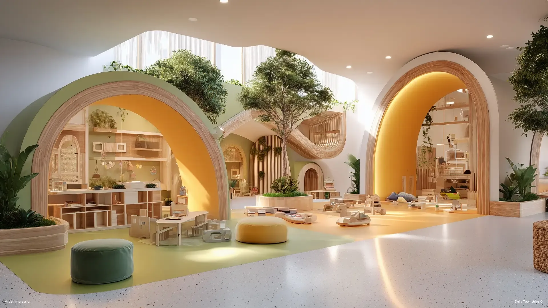 Kids crèche and play area at Della Townships Design Districts Racecourse Pune