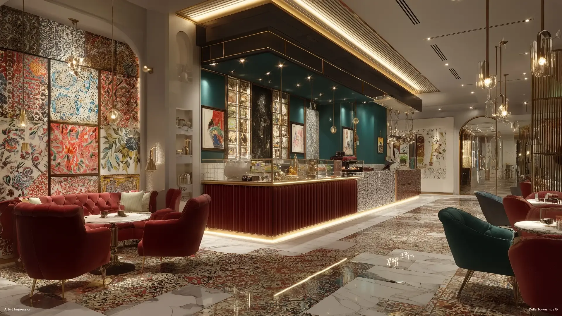 Luxury café at Della Townships Design Districts Racecourse Pune