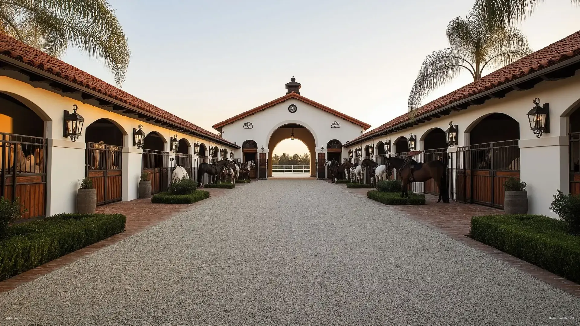 Entrance architecture of Della Racecourse and Polo Club at Della Townships Pune