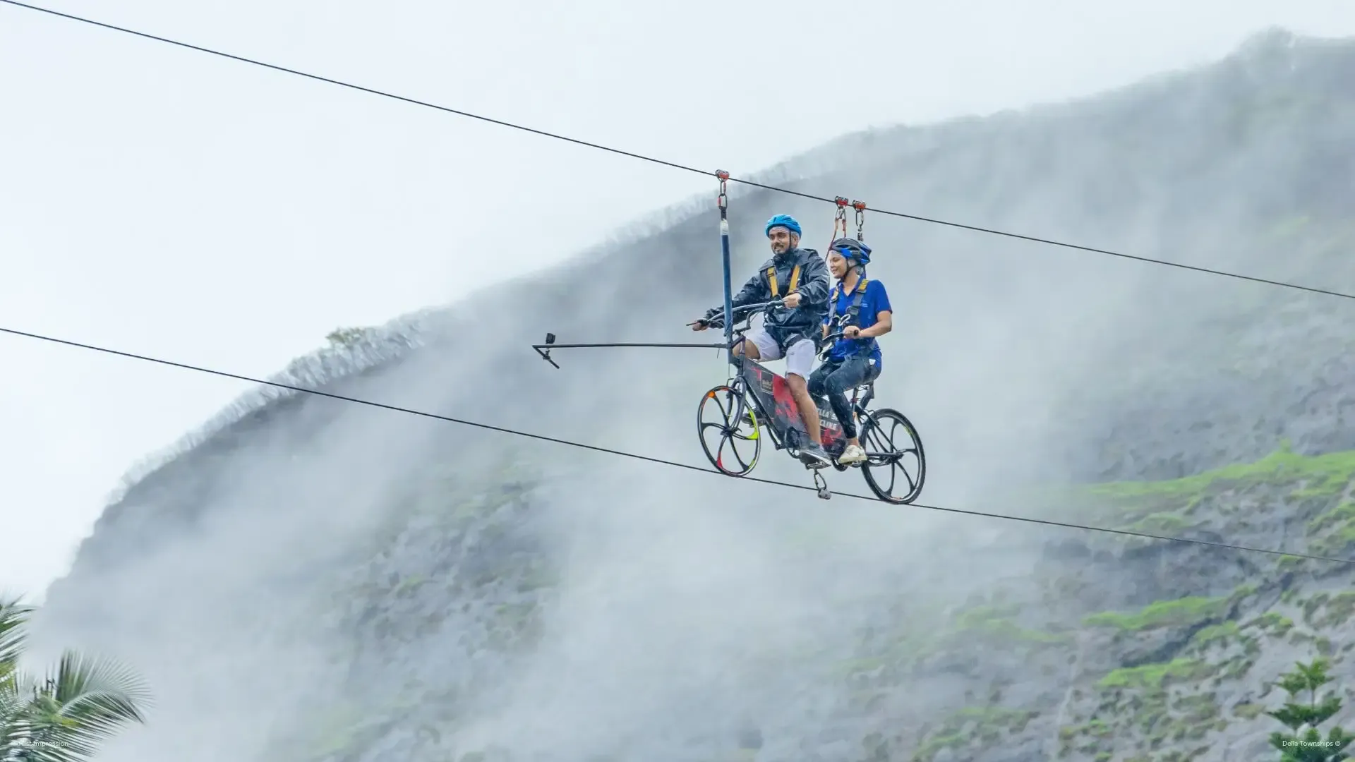 Sky cycling adventure activity at Della Townships Racecourse Pune