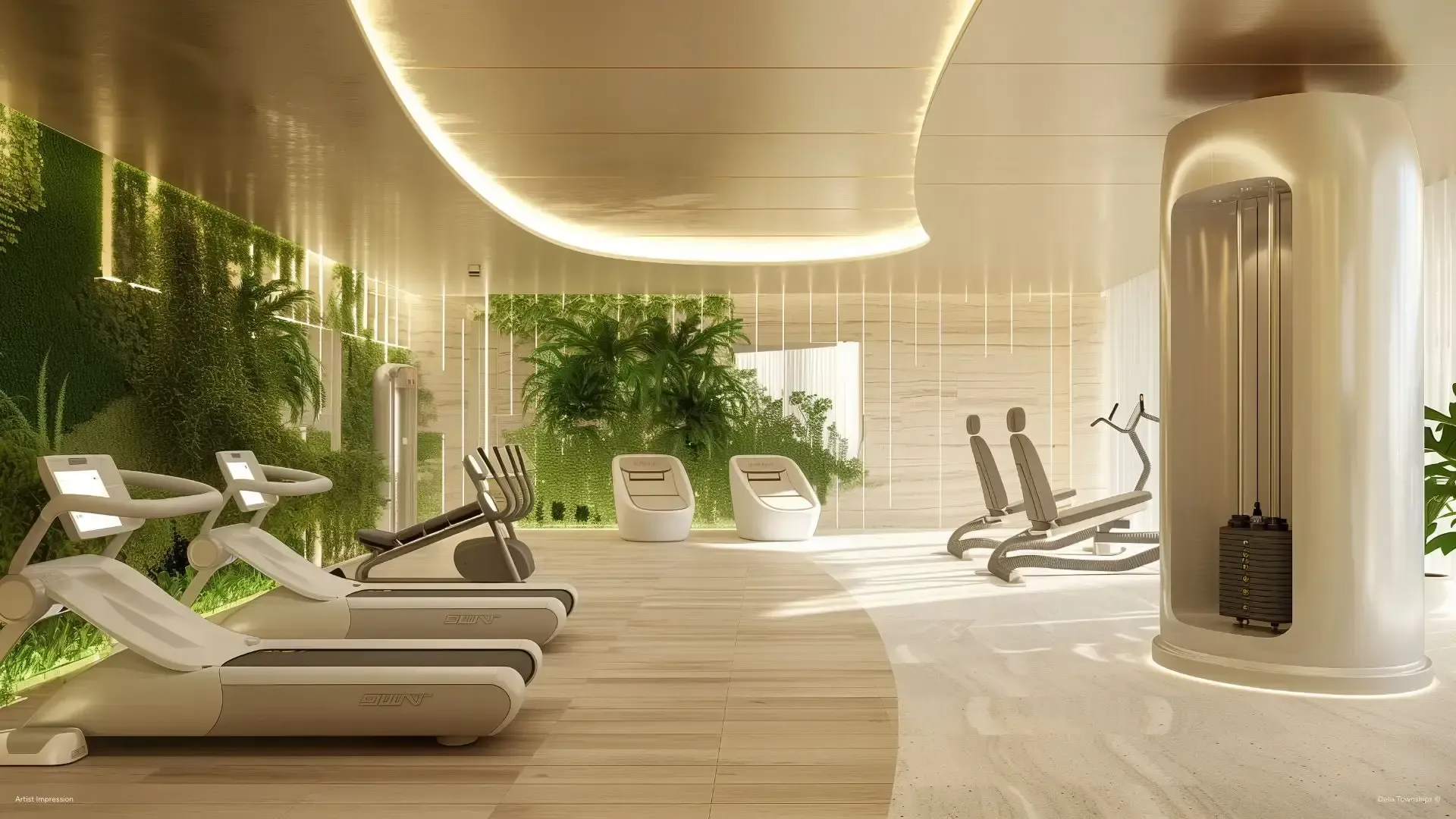 Fitness center within the medical wellness ecosystem at Della Townships Racecourse Pune