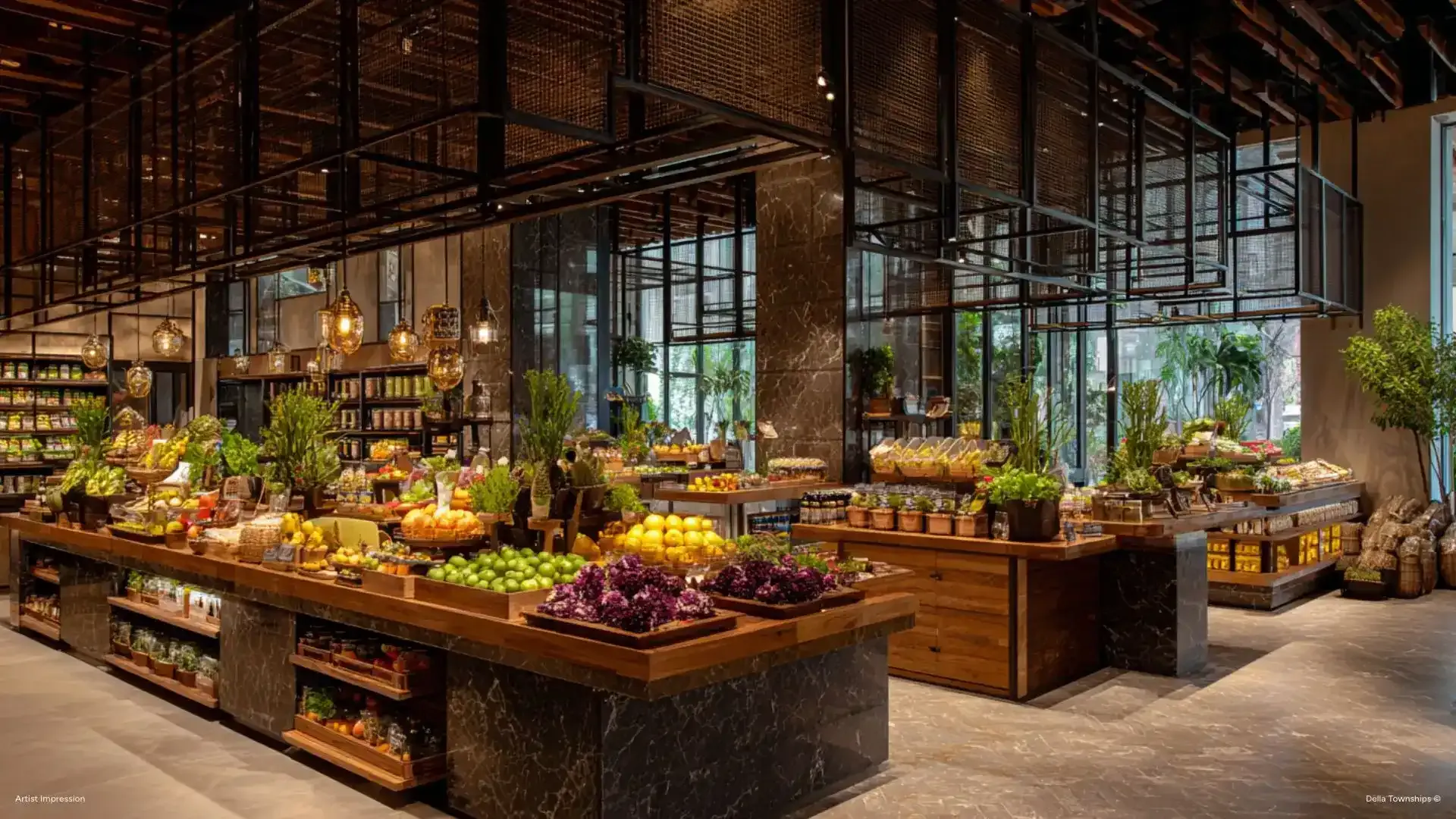 Fresh produce market at Design District Raipur by Della Townships