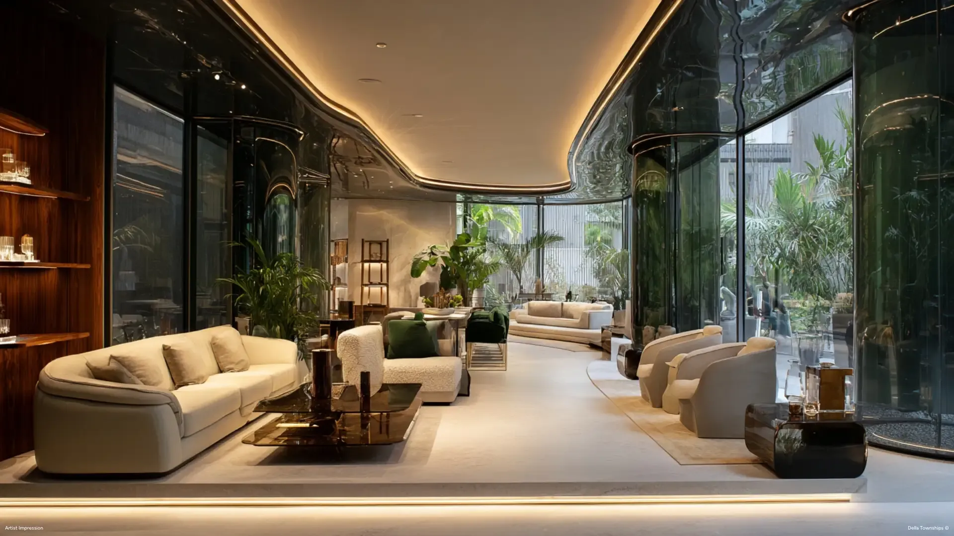 Reception area at Design District Raipur by Della Townships