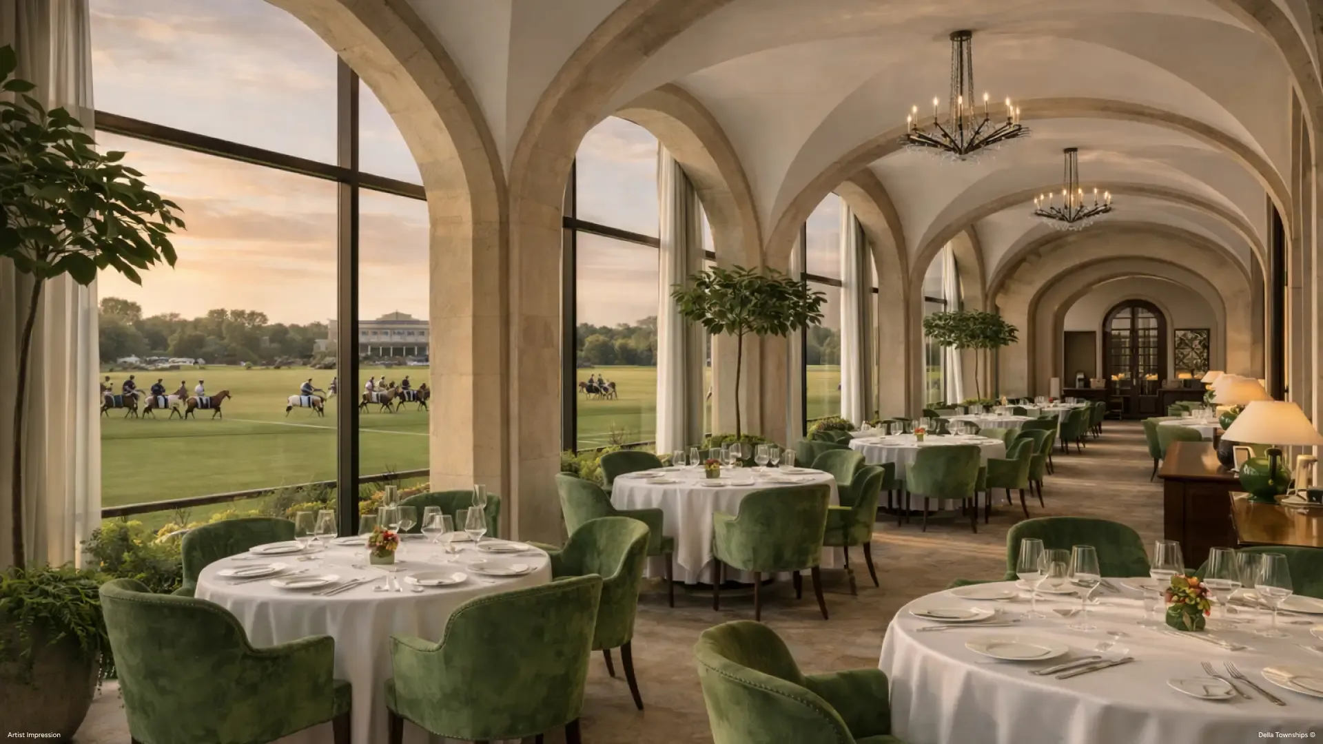 Luxury dining ambience at Raipur by Della Townships