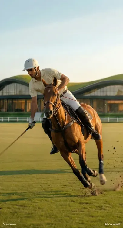 Racecourse and equestrian arena at Della Racecourse Township in Raipur by Della Townships